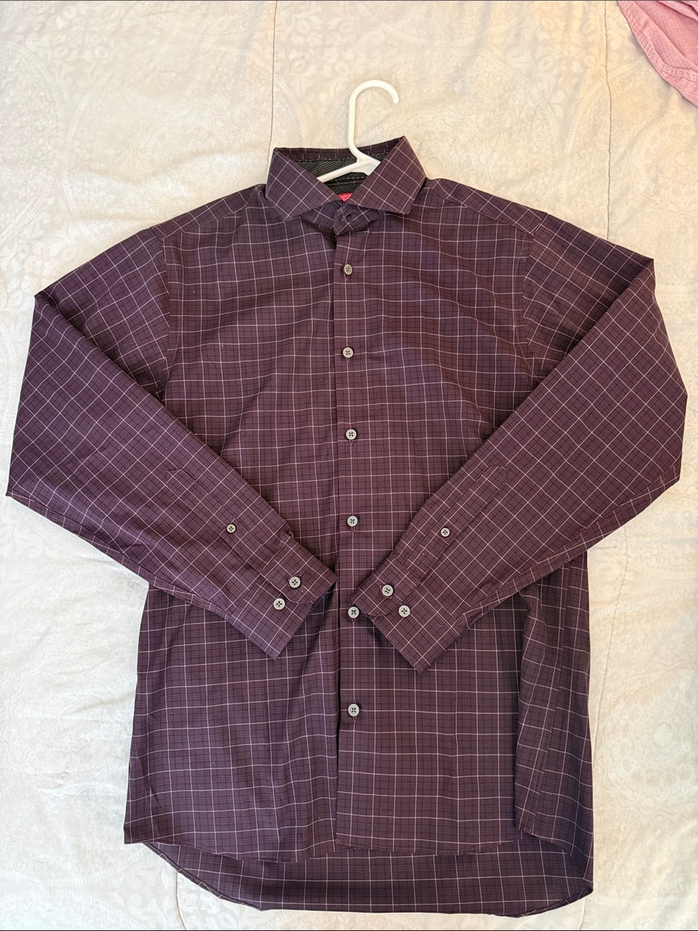 Kenneth Cole Men's Plum Plaid Dress Shirt